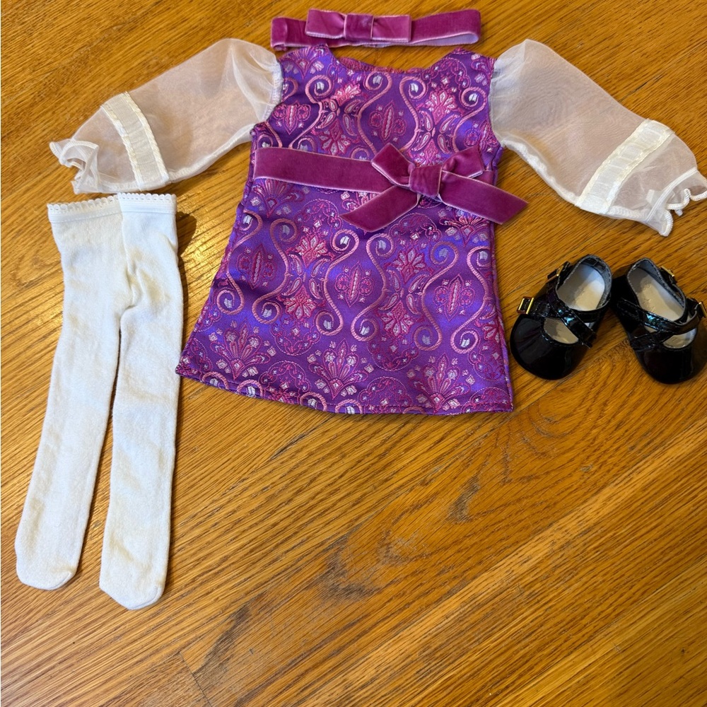 American Girl Julie’s Purple Holiday outfit full set